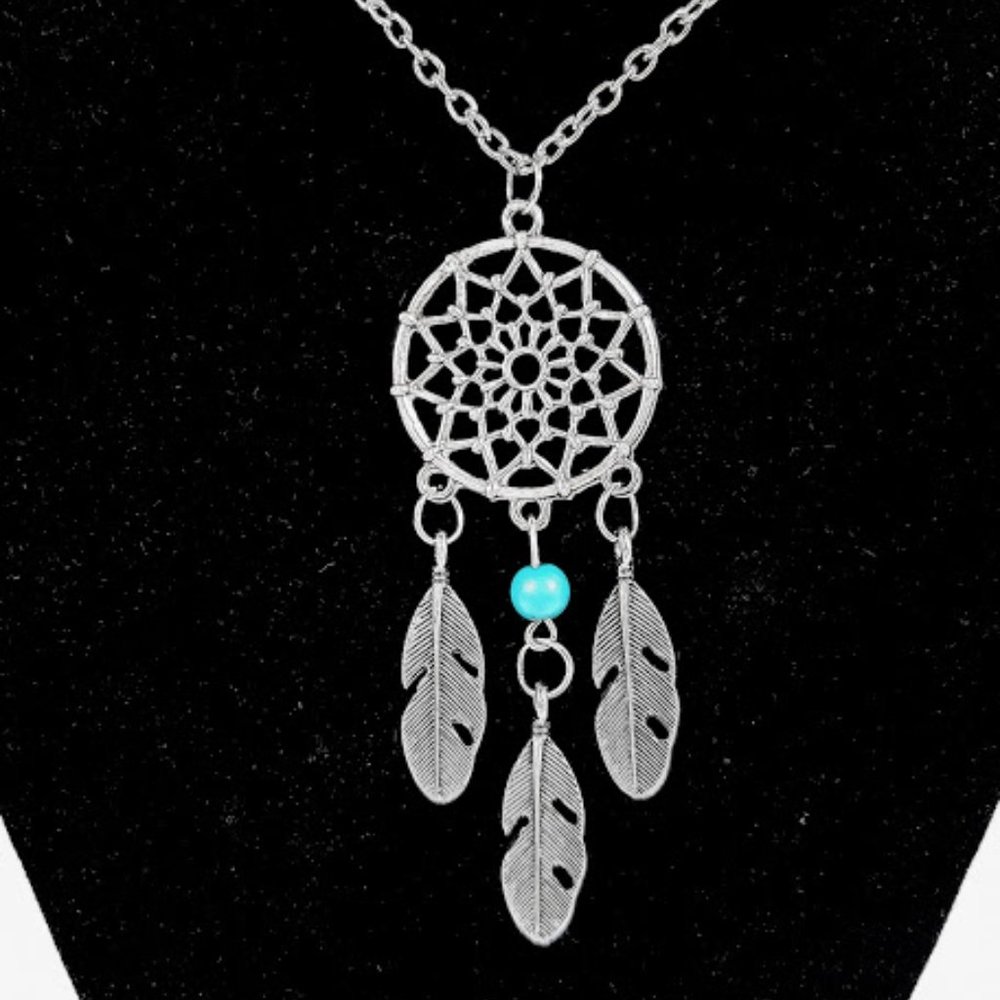 Boho Feather Dreamcatcher Necklace